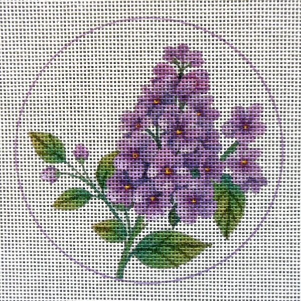 Lilac Flower Needlepoint Canvas