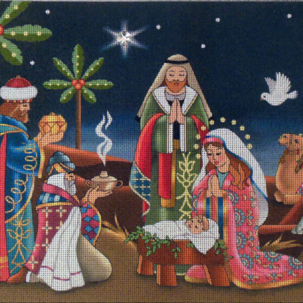 Twilight Nativity HP Needlepoint Canvas