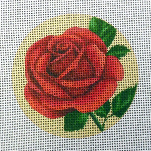 Red Rose Needlepoint Canvas