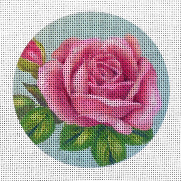 Pink Rose Needlepoint Canvas