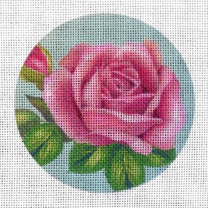Pink Rose Needlepoint Canvas