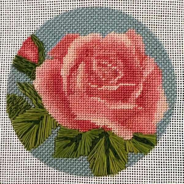 Pink Rose Needlepoint Canvas