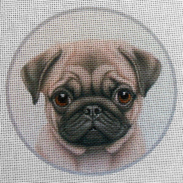Fawn Pug Needlepoint Canvas