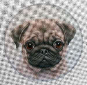 Fawn Pug Needlepoint Canvas