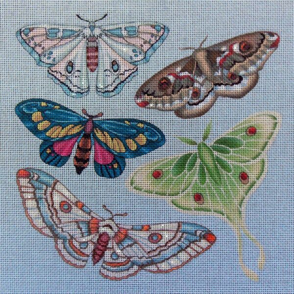 Moth Pillow Needlepoint Canvas