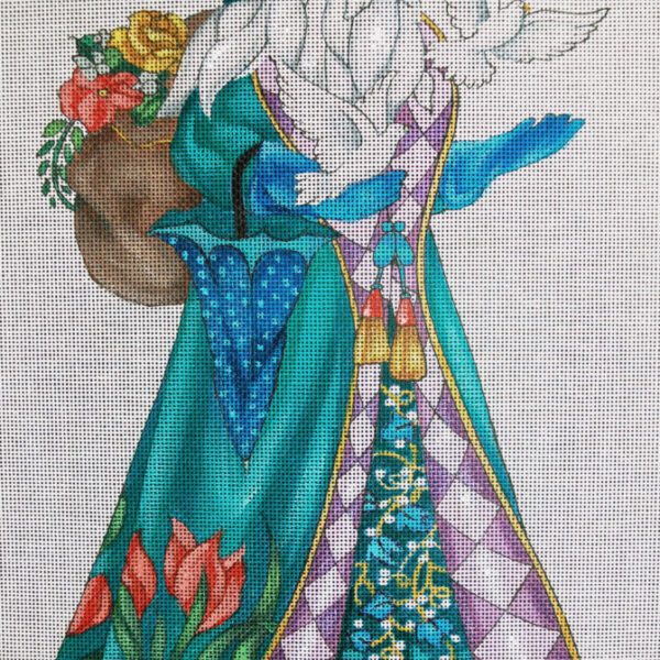 Spring Santa Needlepoint Canvas