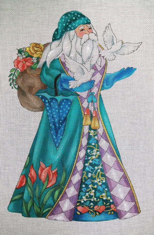 Spring Santa Needlepoint Canvas
