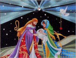Starry Night Nativity Needlepoint Canvas