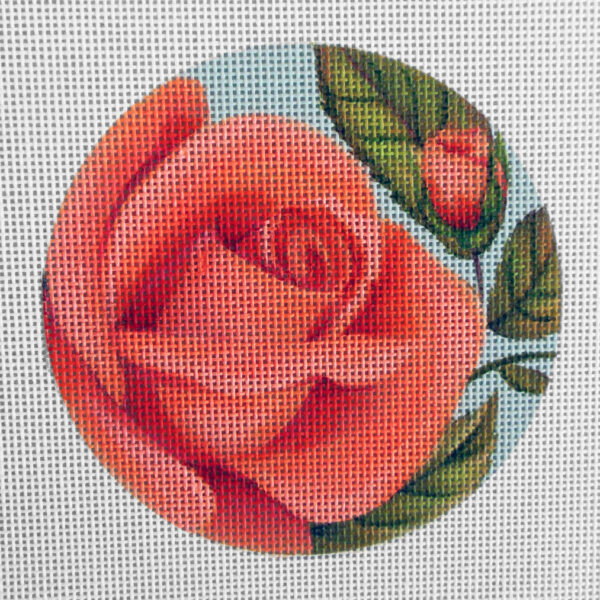 Coral Rose  Needlepoint Canvas