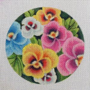 Multi-Colored Pansies  Needlepoint Canvas