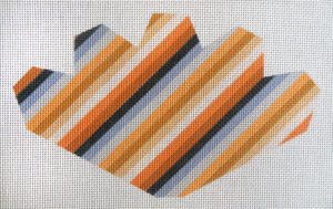 Autumn Stripes Strawberry Needlepoint Canvas