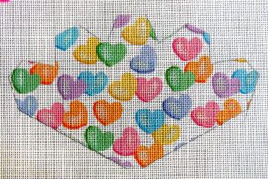 Candy Hearts Strawberry Needlepoint