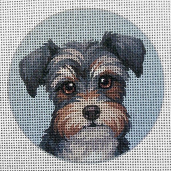 Schnauzer (Natural Ears) Needlepoint Canvas