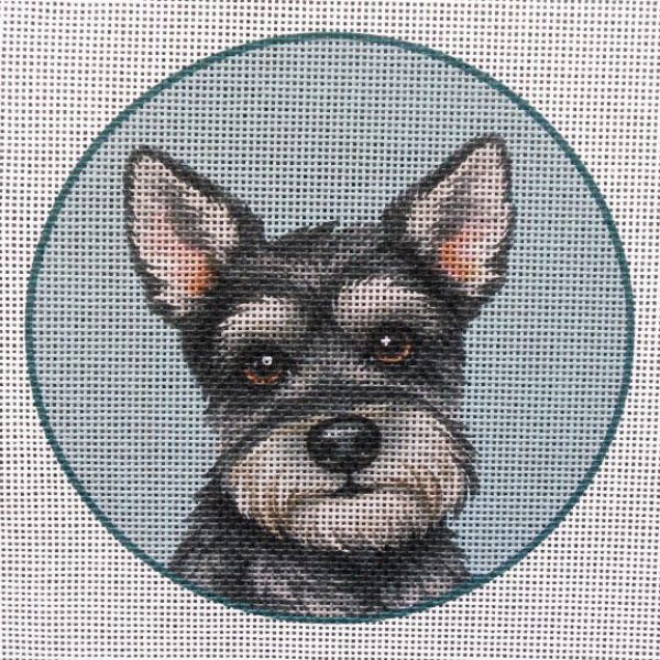 Schnauzer (Cropped Ears) Needlepoint Canvas