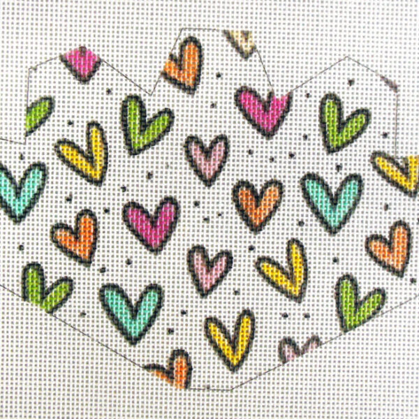 Whimsy Hearts Strawberry Needlepoint