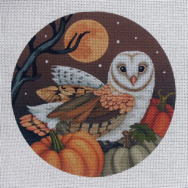 Harvest Moon Barn Owl Needlepoint Canvas