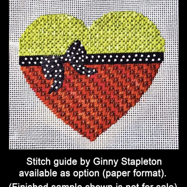 5pm Cocktails Heart Needlepoint Canvas