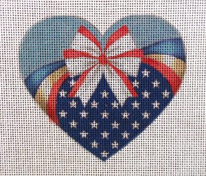 Americana Heart Needlepoint Canvas