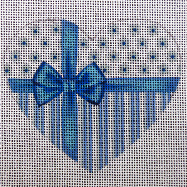 Blue Enchantment Heart Needlepoint Canvas