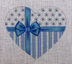 Blue Enchantment Heart Needlepoint Canvas