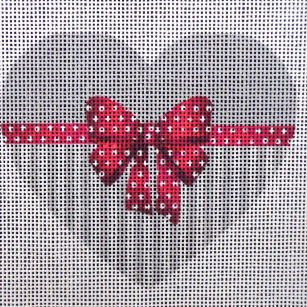 Cordially Gray Heart Needlepoint Canvas