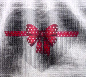 Cordially Gray Heart Needlepoint Canvas