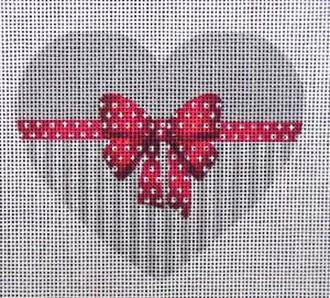 Cordially Gray Heart Needlepoint Canvas