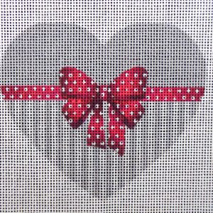 Cordially Gray Heart Needlepoint Canvas