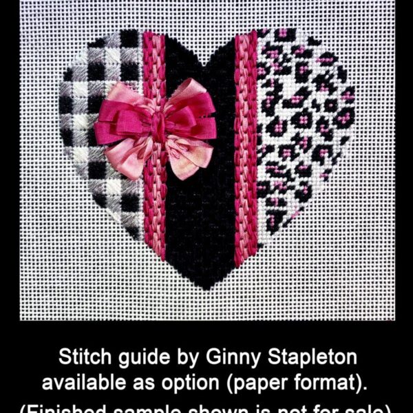 Flirty Leopard Heart Needlepoint Canvas