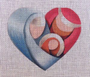 Holy Family Heart Needlepoint Canvas