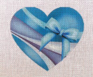 Rhapsody in Blue Heart Needlepoint Canvas