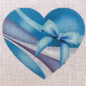 Rhapsody in Blue Heart Needlepoint Canvas