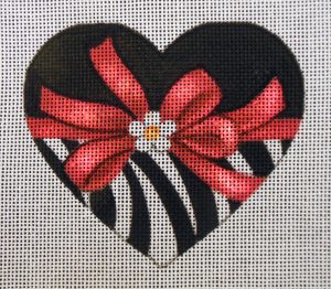 Alluring Zebra Heart Needlepoint Canvas