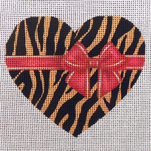 Tempting Tigress Heart Needlepoint Canvas