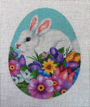 White Bunny Egg Needlepoint Canvas