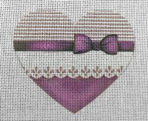 Willowy Plum Heart Needlepoint Canvas