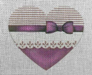 Willowy Plum Heart Needlepoint Canvas
