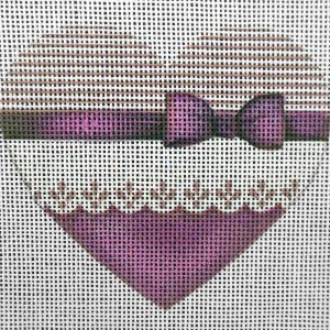 Willowy Plum Heart Needlepoint Canvas