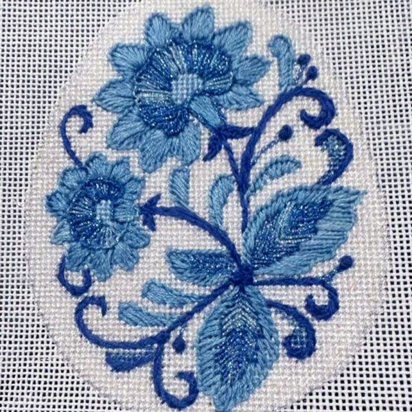 Chinoiserie Egg Needlepoint Canvas (color choice)