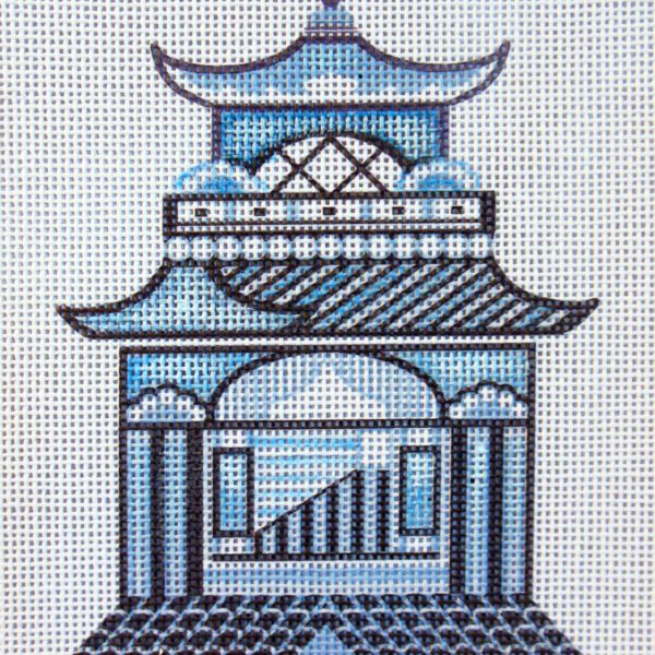 Chinoiserie Pagoda Ornament Needlepoint Canvas