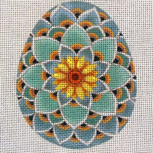 Psanky Sunflower Egg Needlepoint Canvas