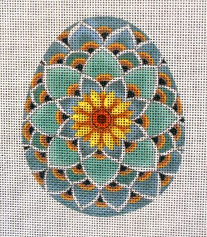 Psanky Sunflower Egg Needlepoint Canvas
