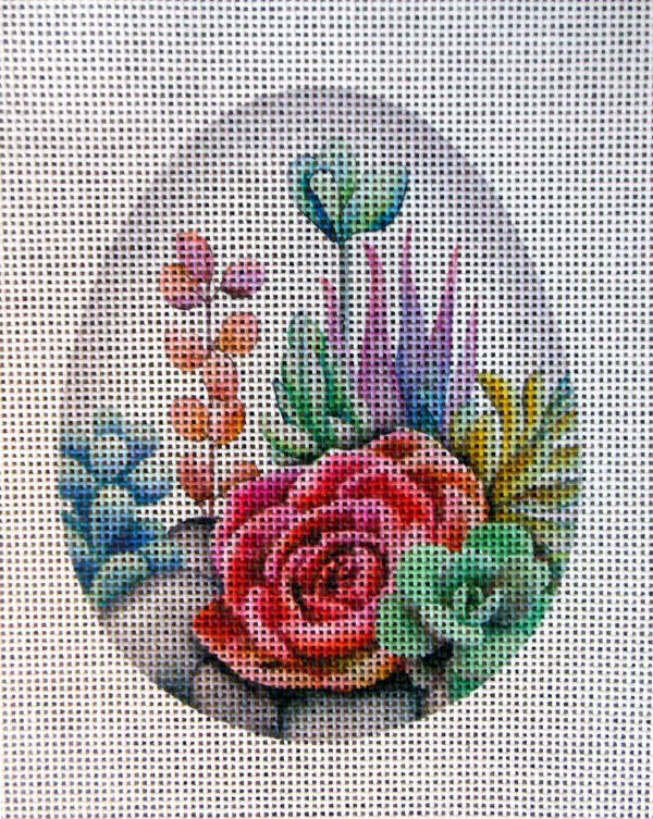 Succulent Egg Needlepoint Canvas