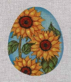 Sunflower Egg Needlepoint Canvas