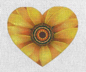 Sunflower Heart Needlepoint Canvas