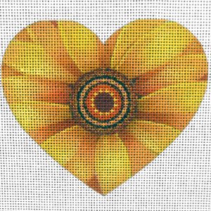 Sunflower Heart Needlepoint Canvas