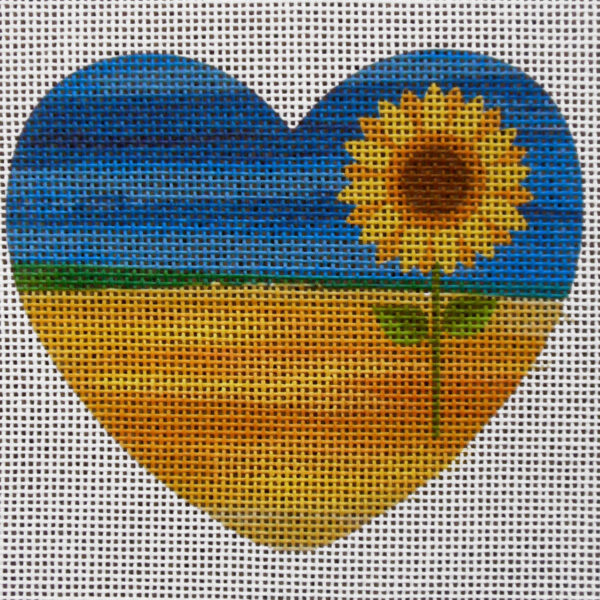Sunflower Heart Needlepoint Canvas