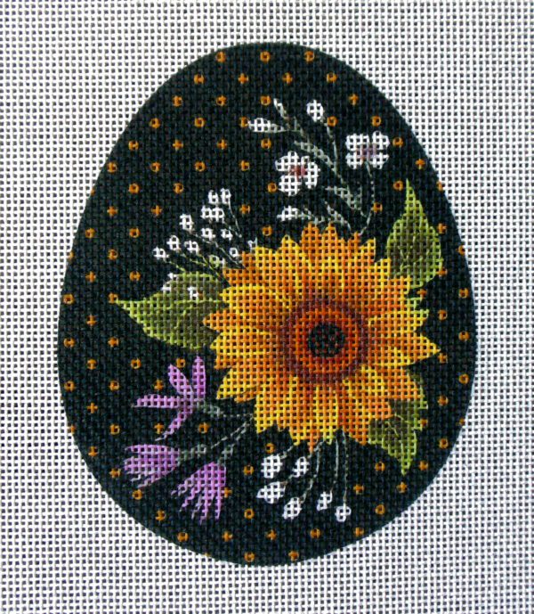 Sunflower Egg Needlepoint Canvas