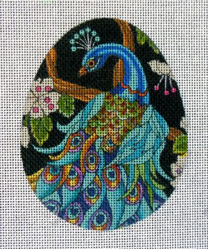 Peacock Egg Needlepoint Canvas