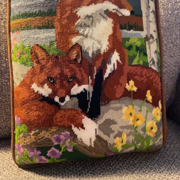 Spring Foxes Needlepoint Canvas